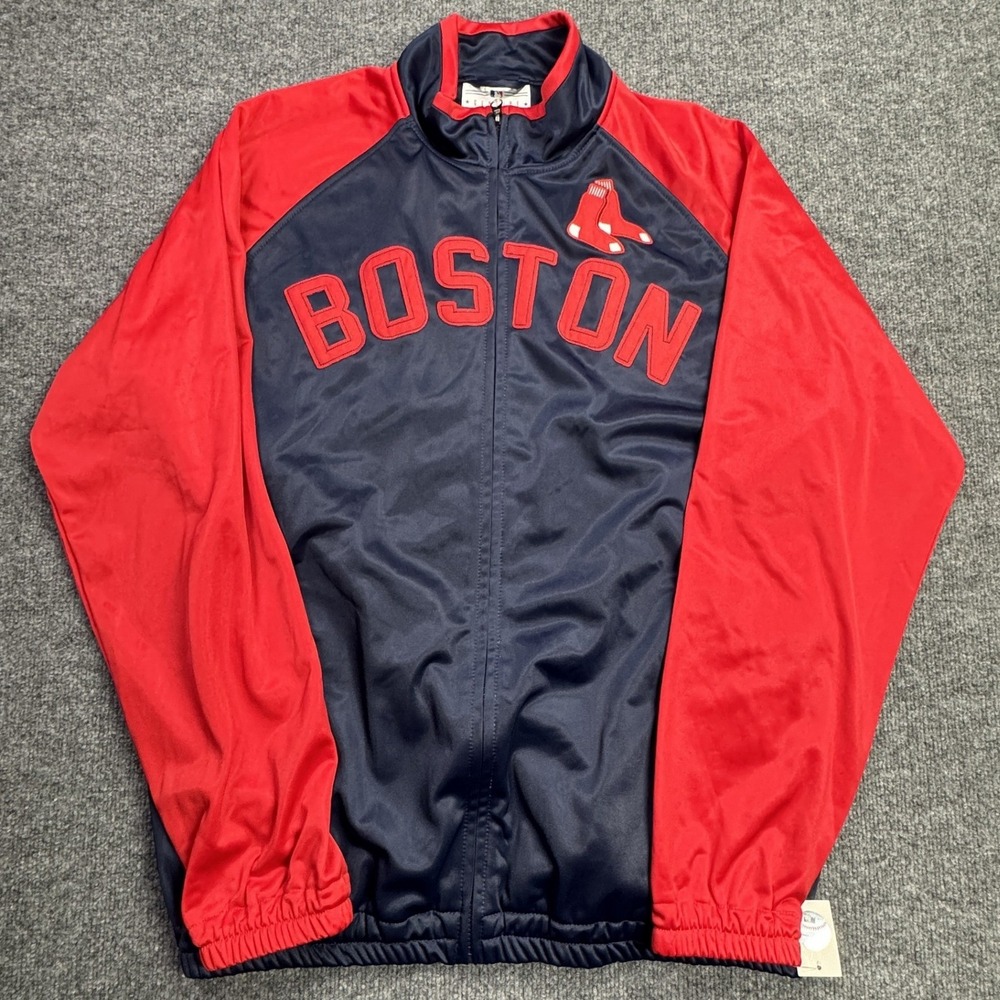NWT Boston Red Sox MLB Genuine Merchandise Track Jacket Mens L Navy Red Full Zip